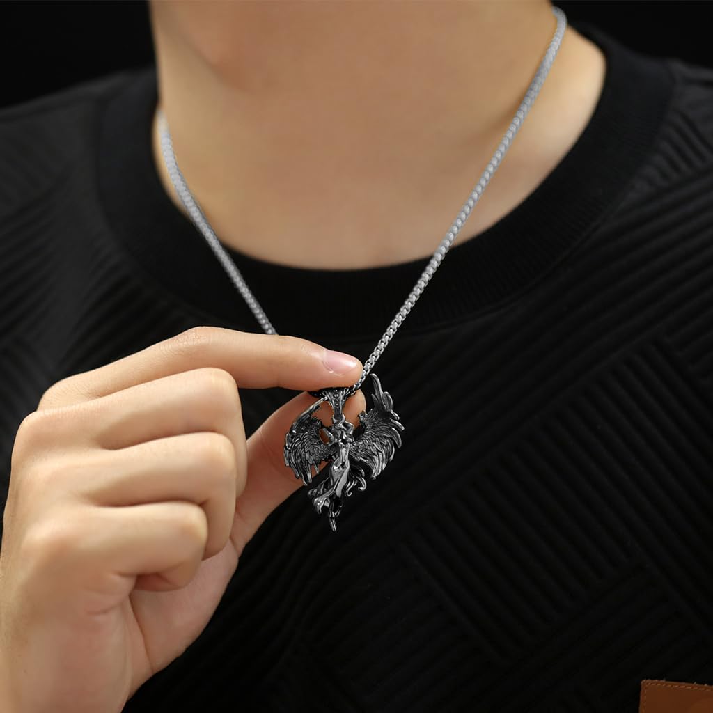 Men's Gothic Silver Pendant Necklace