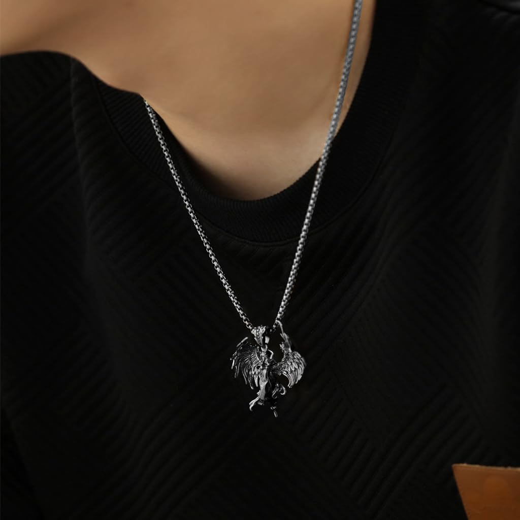 Men's Gothic Silver Pendant Necklace