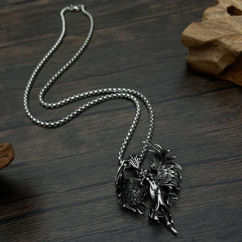 Men's Gothic Silver Pendant Necklace