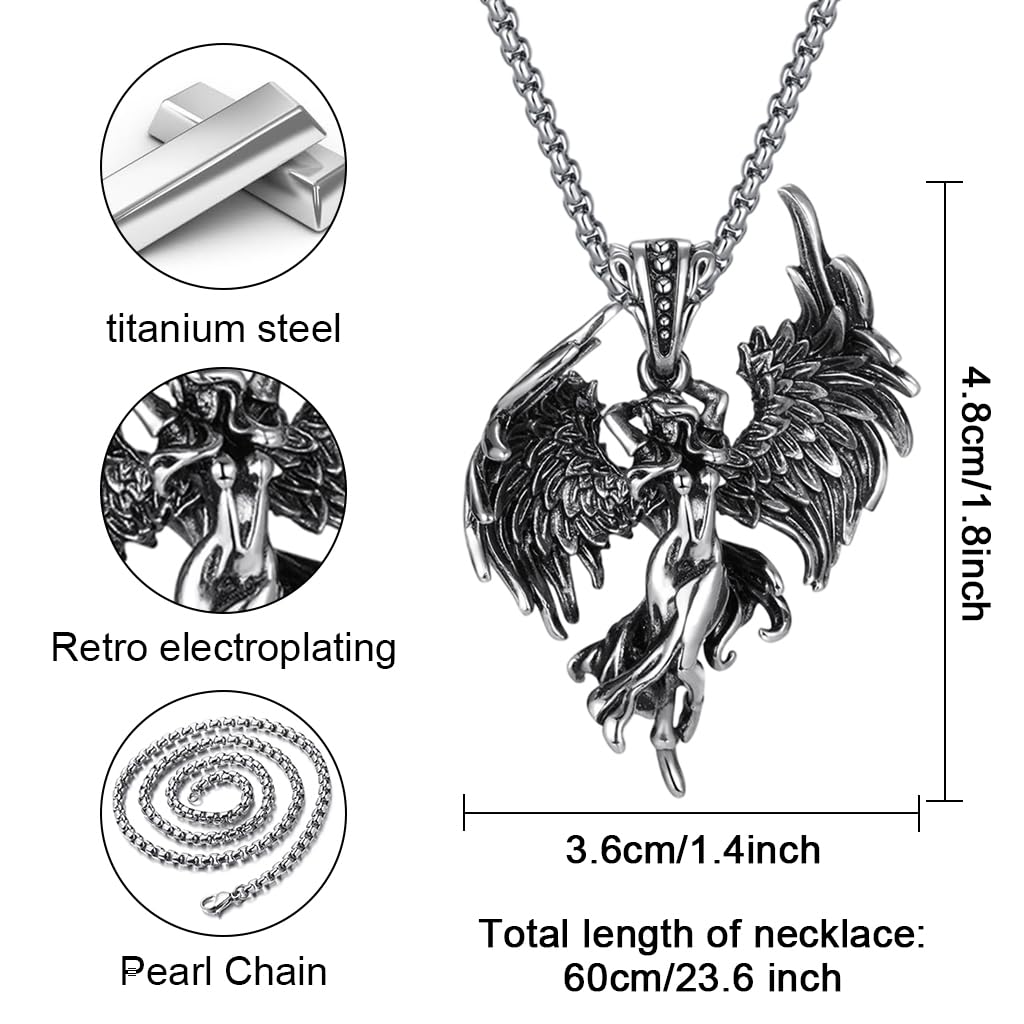Men's Gothic Silver Pendant Necklace