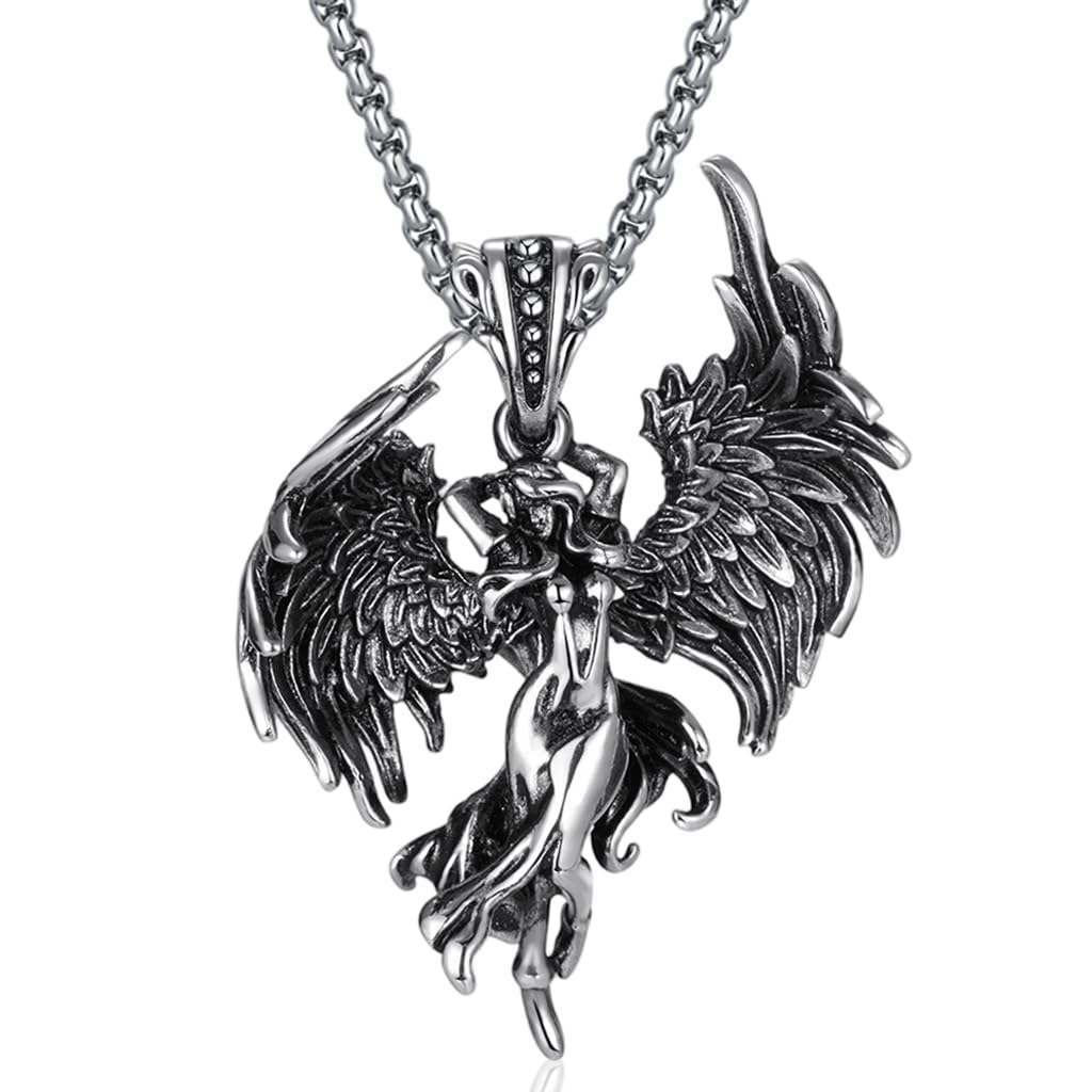 Men's Gothic Silver Pendant Necklace