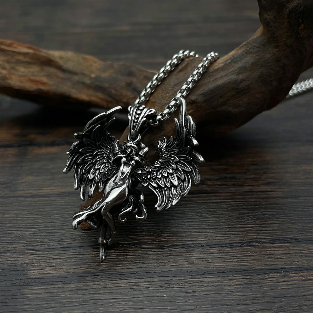 Men's Gothic Silver Pendant Necklace